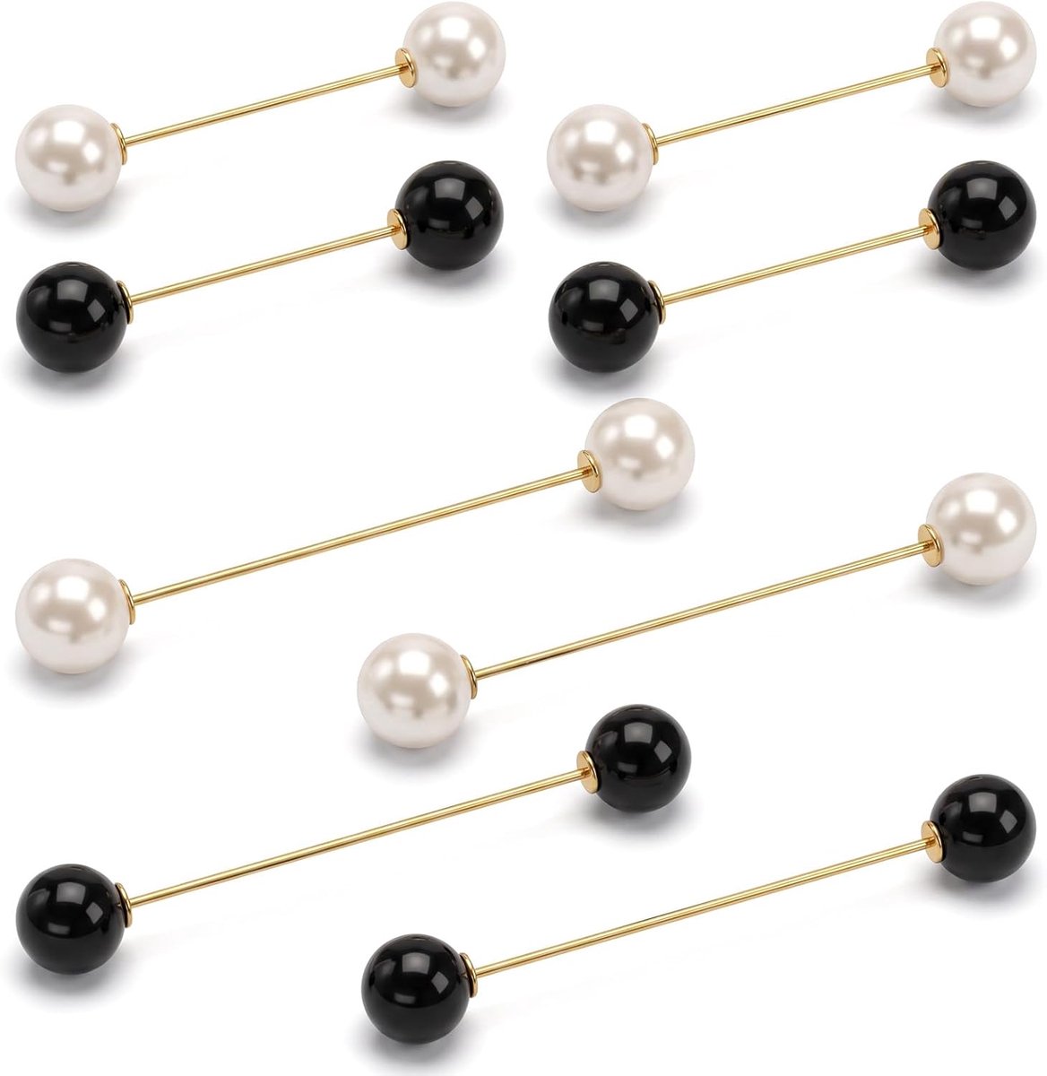 8 stuks broche dames kunstparels hals verkleineren clip
