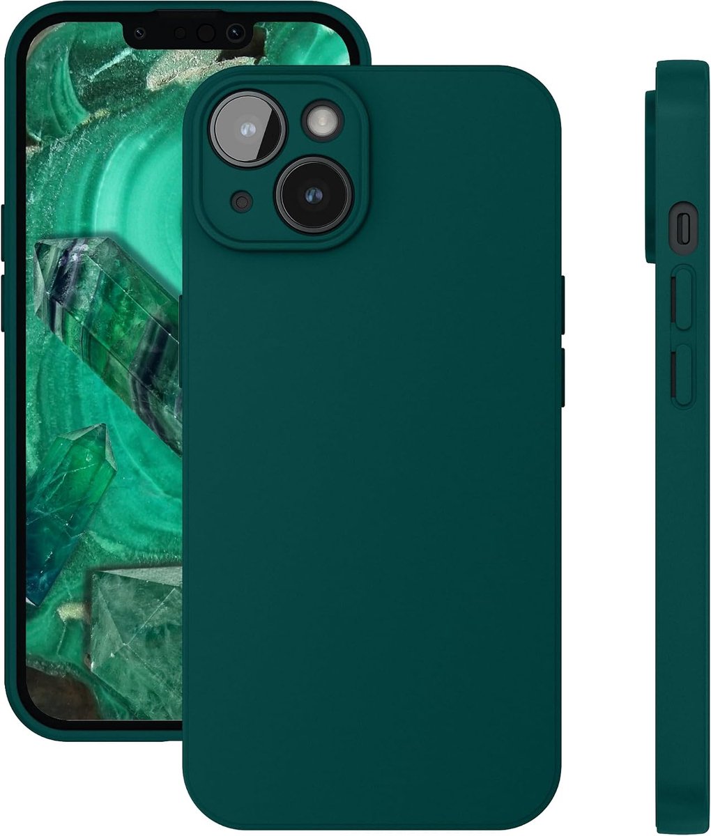 Telefoonhoes voor iPhone 14, mat turquoise met camerabescherming, schokbestendig, krasbestendig, beschermhoes voor Apple iPhone 14, dunne hoes, anti-vingerafdruk