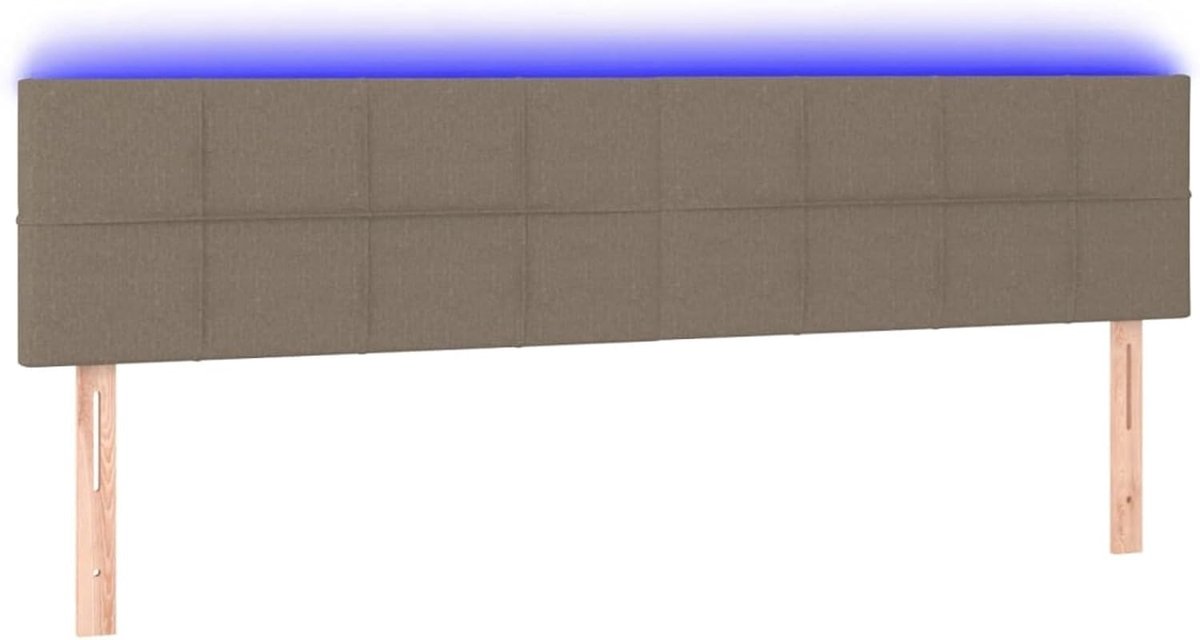 Hoofdeinde taupe, 160 x 5 x 78/88 cm, stof, voor bedden zonder hoofdeinde, ideaal voor slaapkamer en moderne woonkamers, eenvoudige montage, gemakkelijk te reinigen en rugvriendelijk zitten
