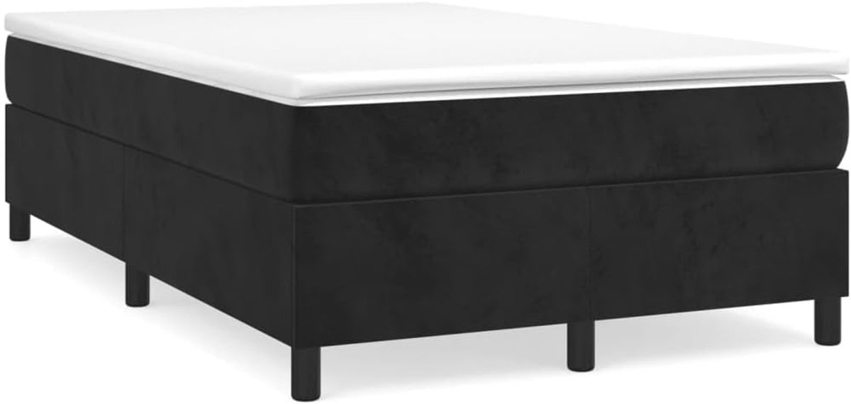 Bed 120x200 cm fluweel zwart luxe stevige poten multiplex lattenbodem slaapkamer hotel slaapcomfort