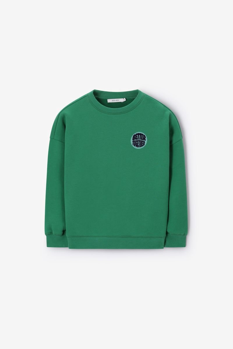 Sissy-Boy - Groene oversized sweater met artwork
