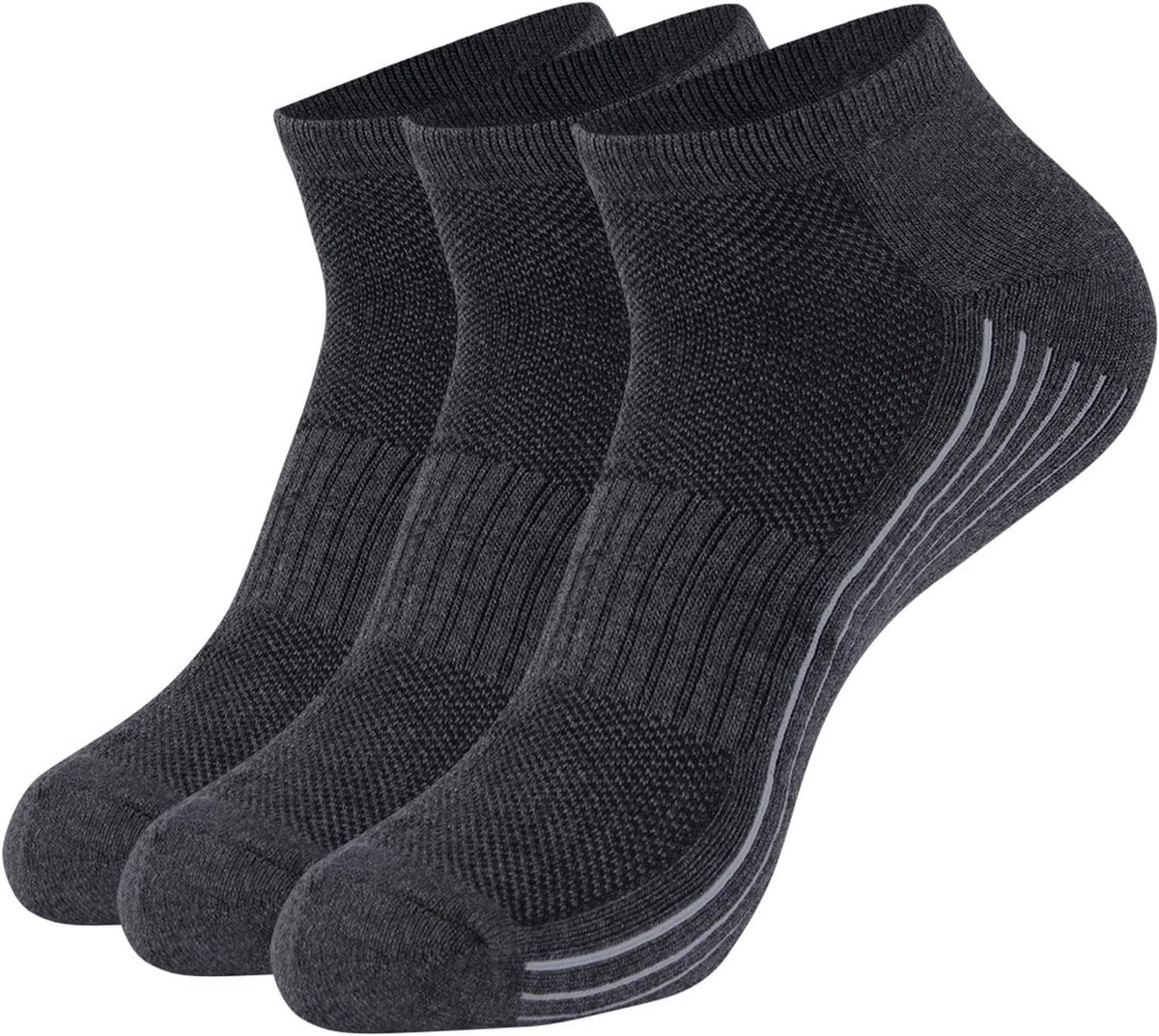 Sokken, uniseks gevoerde comfortabele enkelsokken voor workout, wandelen, golf, 3 paar