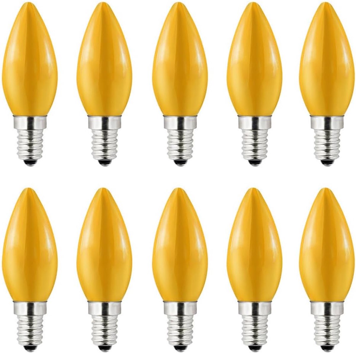1W kleuren LED, gelijkwaardig aan 10W, Outdoor feest kerstdecoratie, Geel, AC 220 V-240V, 10 stuks