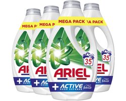 Ariel - Vloeibaar Wasmiddel Active + Odor Defense 35 Wasbeurten - 4 x 1575 ml - Voordeelverpakking