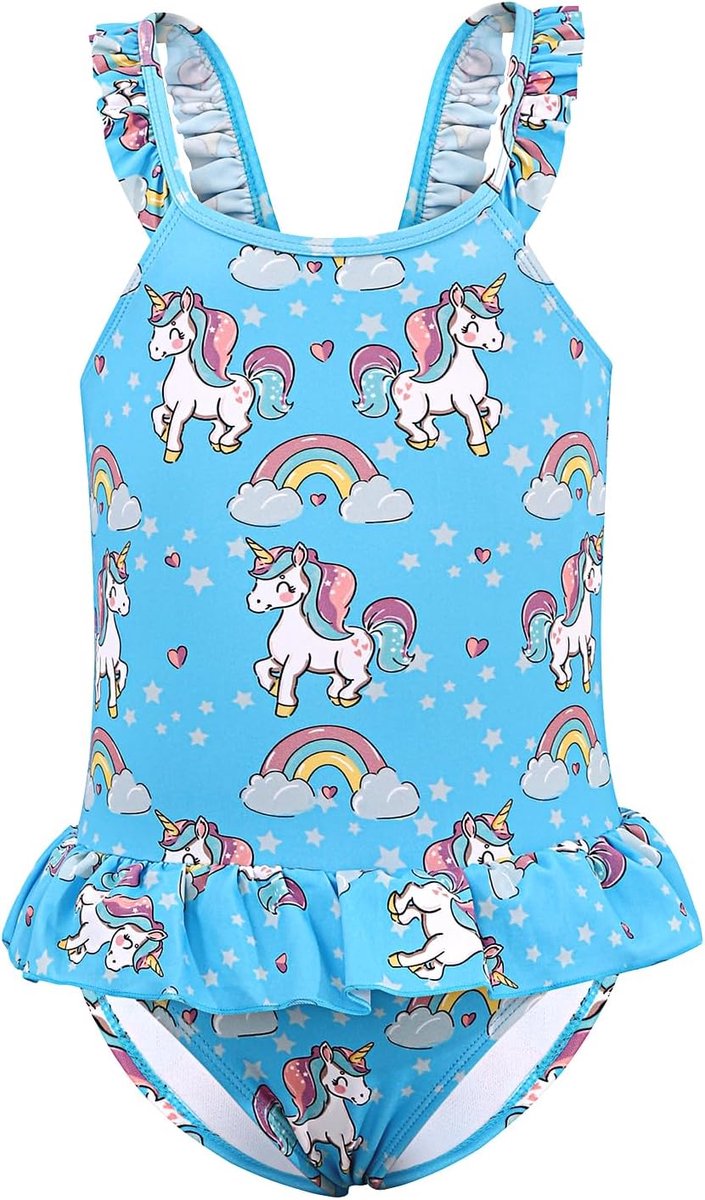Zwemkleding voor Meisjes Eendelig Badpak Peuter Schattige Ruches Zwemkleding Sneldrogende Zomervakantie Bikini voor Kinderen 2~7 jaar