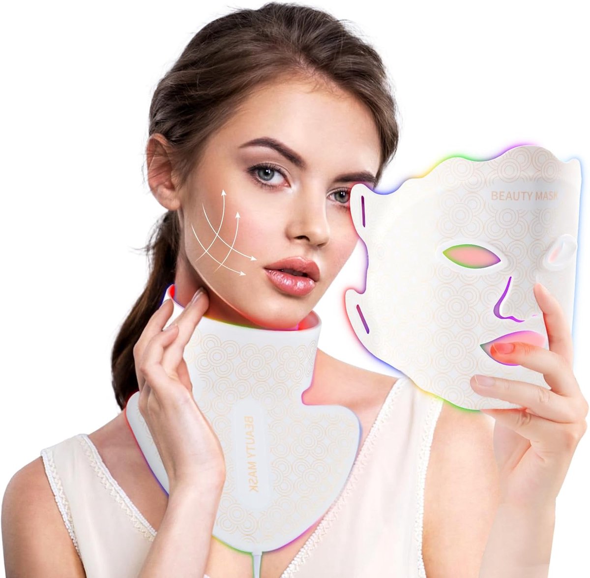 lichttherapie, led-masker voor gezicht en