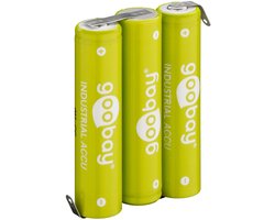 Goobay 3 x AAA accupack LSD-NiMH 800 mAh 3,6 V met Z-soldeerstrip, lage zelfontlading met 70% restlading na 12 maanden en 500 oplaadcycli