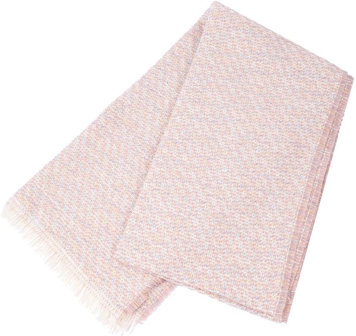 Cashmere-achtige kleine rooster patroon kwastje warme sjaal (Color : Light pink)