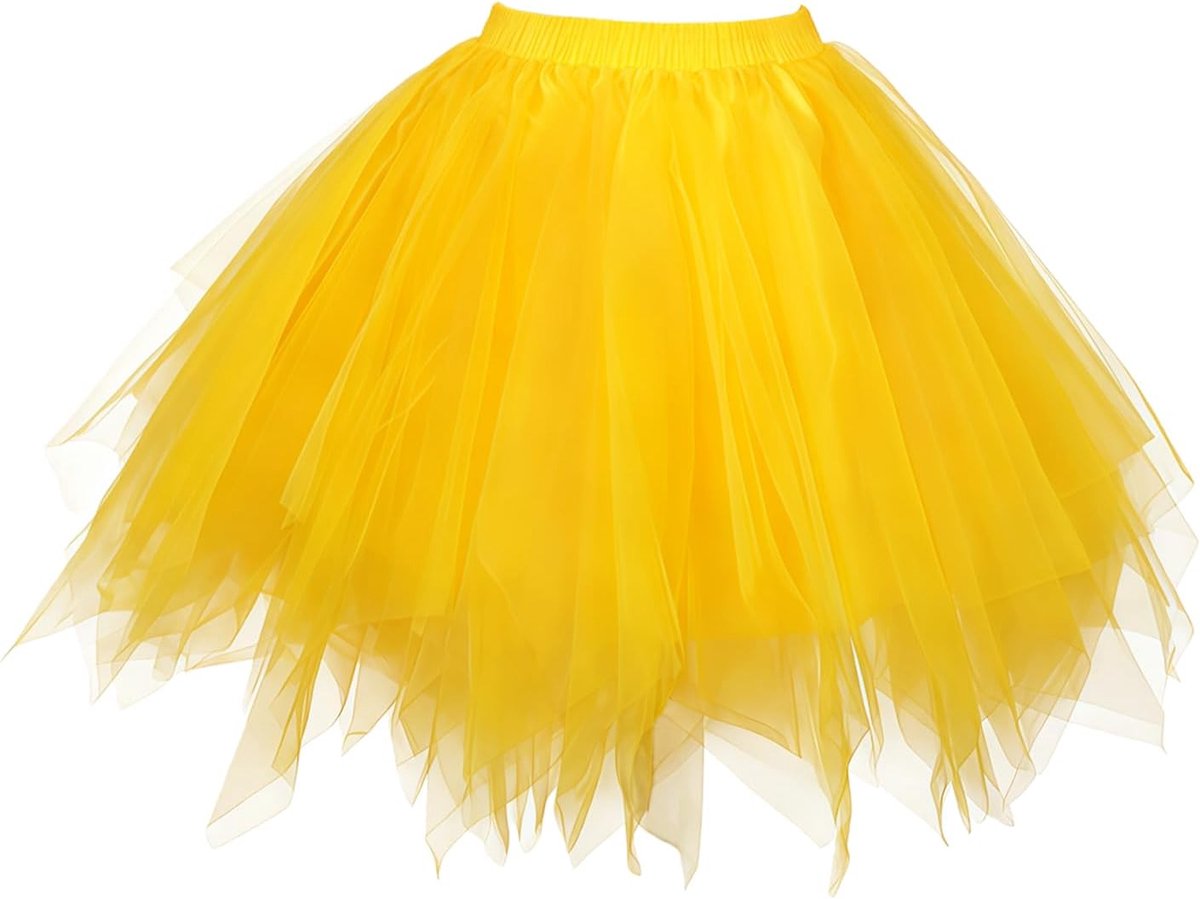 Rok voor dames, knalkleurrijke meerlaagse tutu-rok voor carnaval en jaren 80-feest