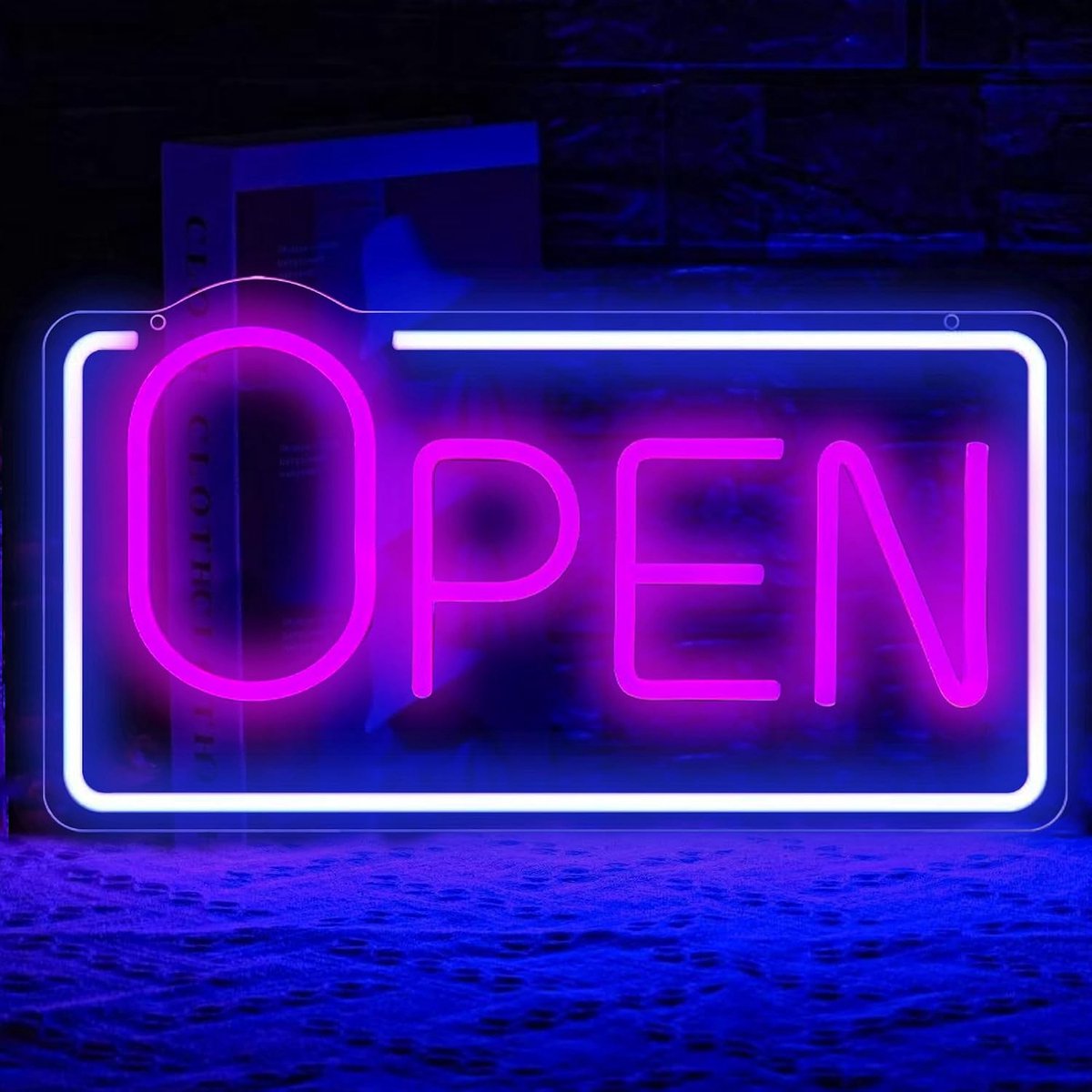borden voor bedrijf: Bar Open neonborden, dimbare LED-lamp, USB-aangedreven heldere LED met hoge zichtbaarheid 16,5 x 8,2 inch