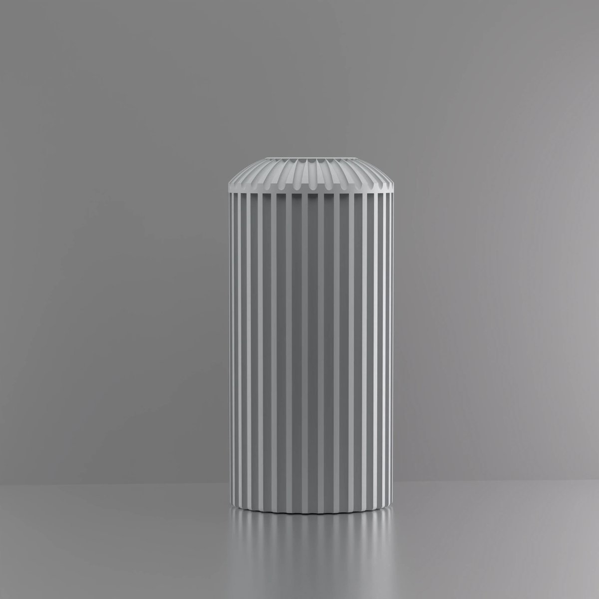 3d-gezellig Napels - Vaas - Grijs - Maat 25 cm - 100% gerecycled PLA (bioplastic)