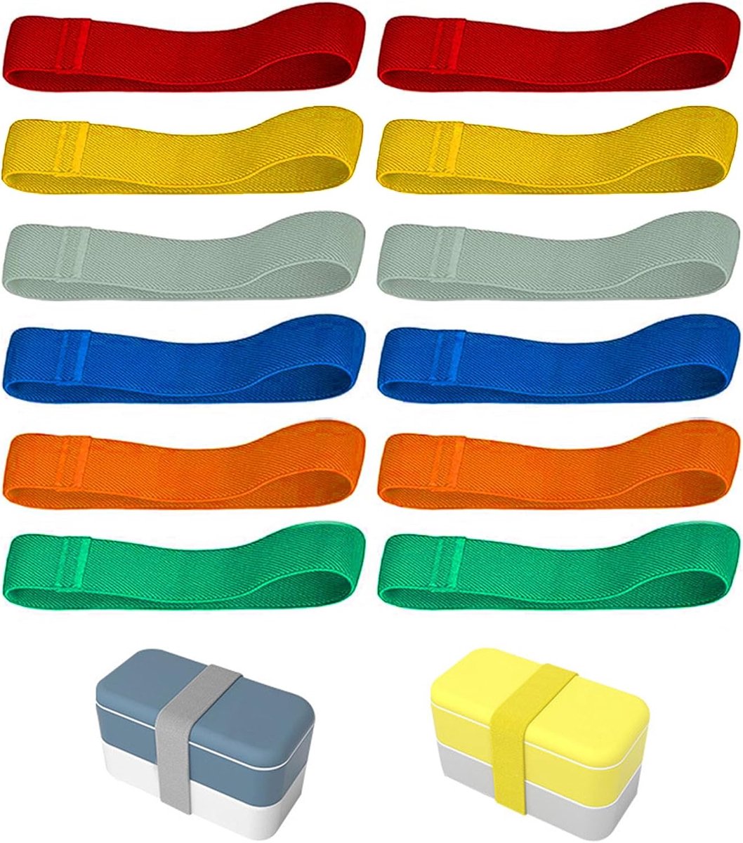 12 stuks Bento Box, elastische band, draagbare lunchbox, 6 kleuren (#1)