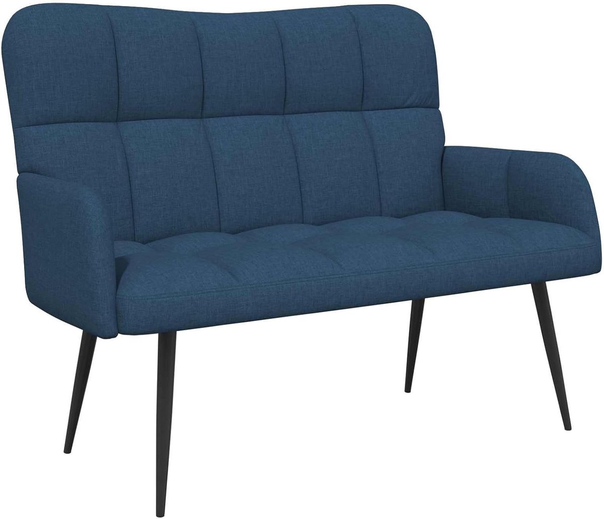 2-zitsbank blauw 115 x 61 x 87 cm stof, gestoffeerde bank, gestoffeerde bank voor woonkamer, appartement, kantoor, logeerkamer, 42028937