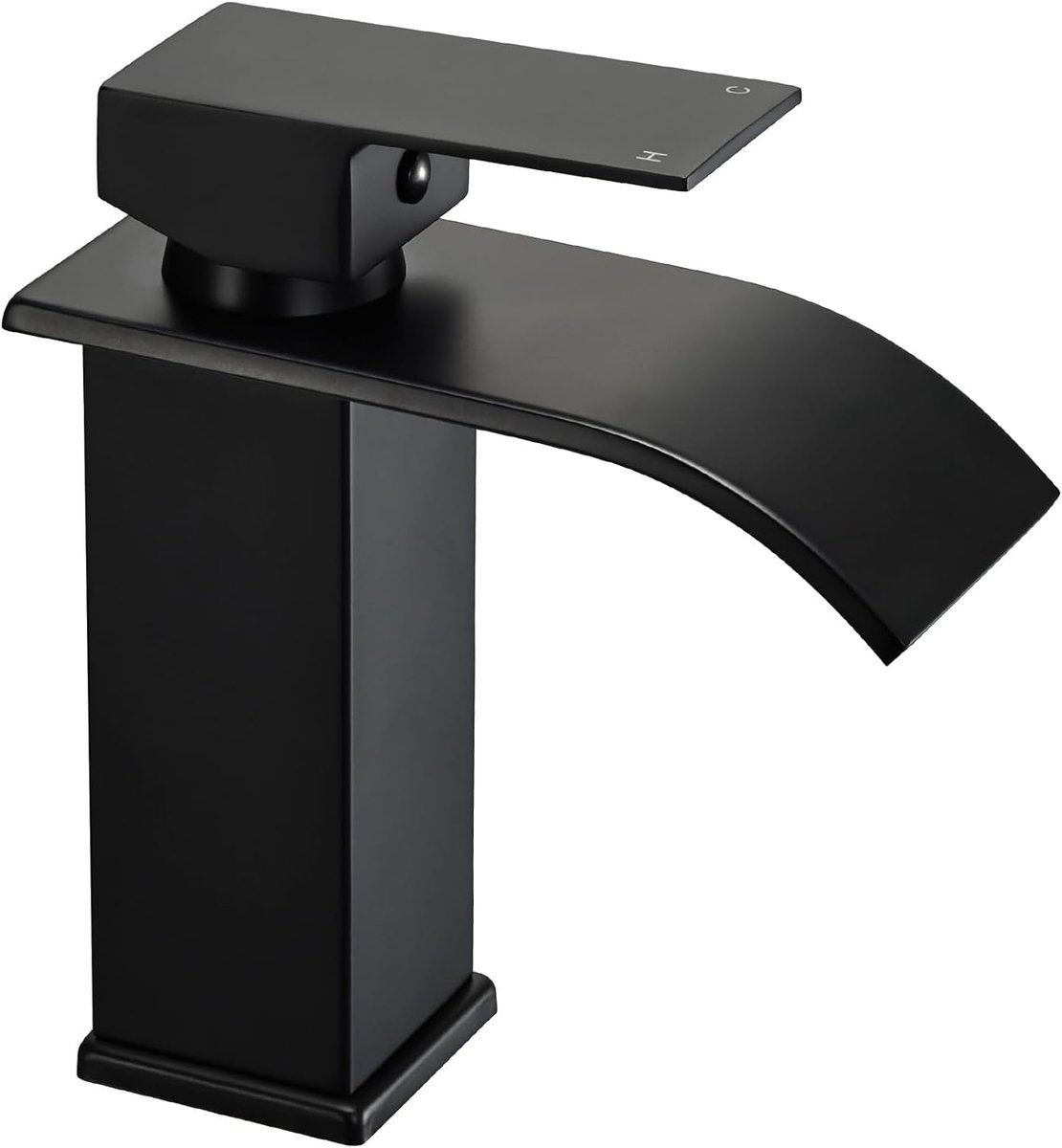 Kraan, mat zwarte wastafelarmatuur voor badkamer, eengreepsmengkraan, warm en koud waterkraan, hogedrukmengkraan, wastafelarmatuur, roestvrij, modern design