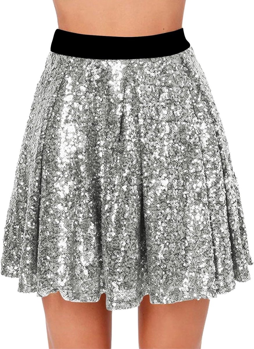Damesrok, hoge taille, geplooid, uitlopend, lang, vloeiend, lente, vakantie, los, licht, ademend, effen, casual, zacht, zomer, A74