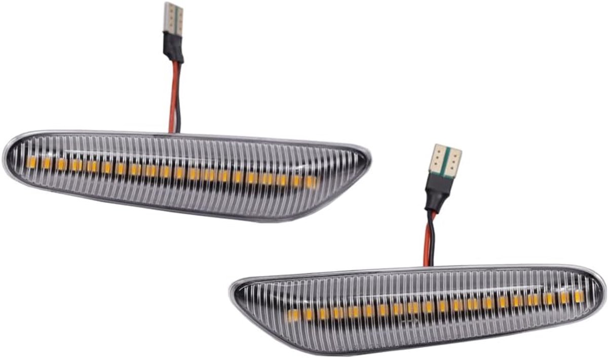 2pcs voor -B-M-W- voor E90 E91 E92 E93 E60 E87 E82 E46 Foutvrij Led Dynamische Zijmarkering Turn Signal Licht Sequentiële Blinker Licht (Dynamisch Kristal)