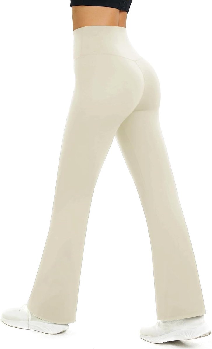Yogabroek voor dames, uitlopende sportbroek met hoge taille, buikcontrole, training, fitness, joggingbroek