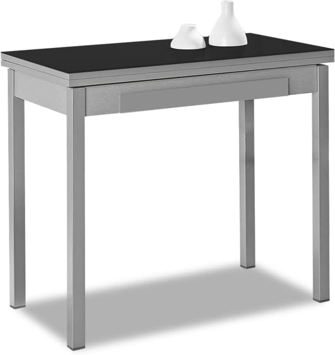 Boek keukentafel, metaal, zwart, 80 x 40 cm