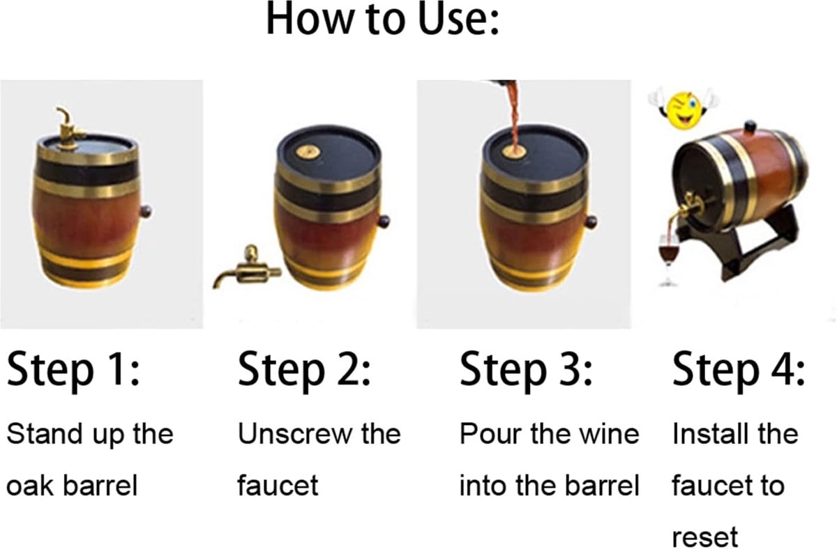3L Vintage Gestreept Zwart Eiken Wijnvat Vaatje met Kraan, Houten Wijnvat Accessoires Brandewijn voor Brandewijn Whisky, Wijnvat Decoratie Vat voor Diverse Wijnen