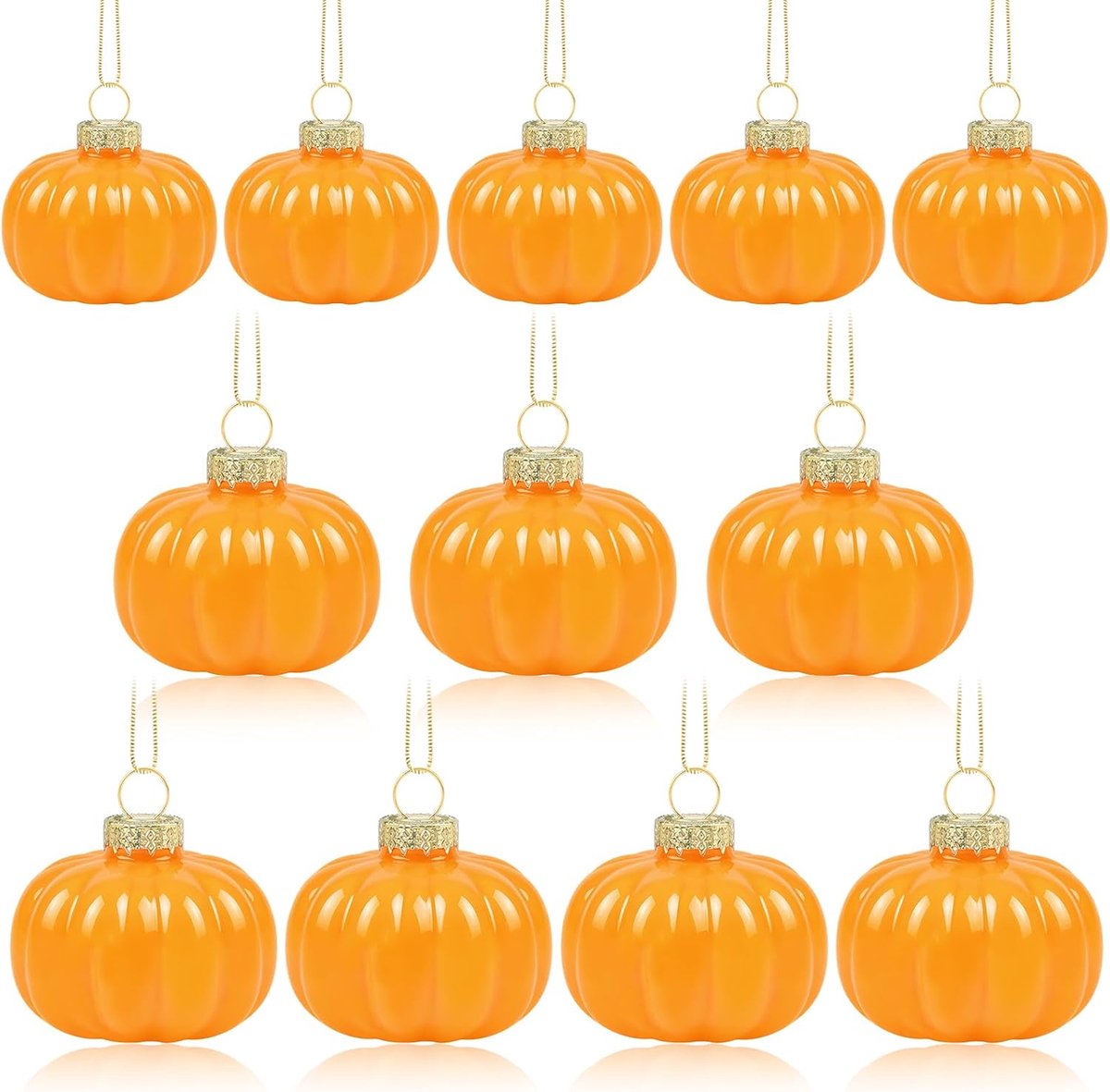 Glazen pompoen hangende decoratie - herfstseizoen - stijlvolle look - eenvoudig op te hangen - ShopVlot
