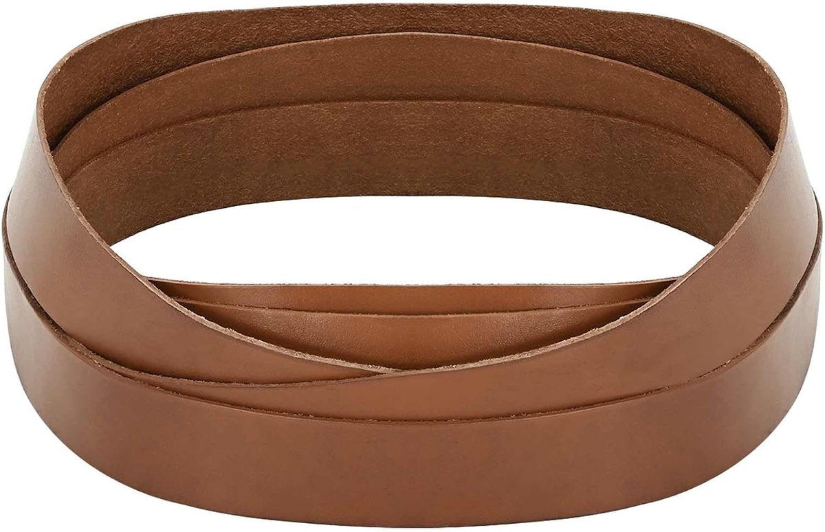 Leren riem, bruin, 500 x 3 cm, leren band, knutselen en bevestigen