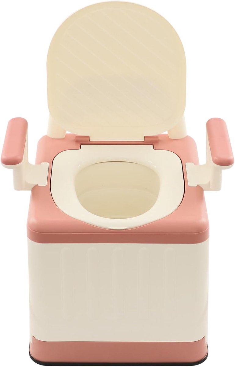 Toilet opvouwbaar met armleuningen & rugleuning max. 150 kg draagbaar mobiel toilet & noodtoilet voor kamperen, reizen, slaapkamer en badkamer
