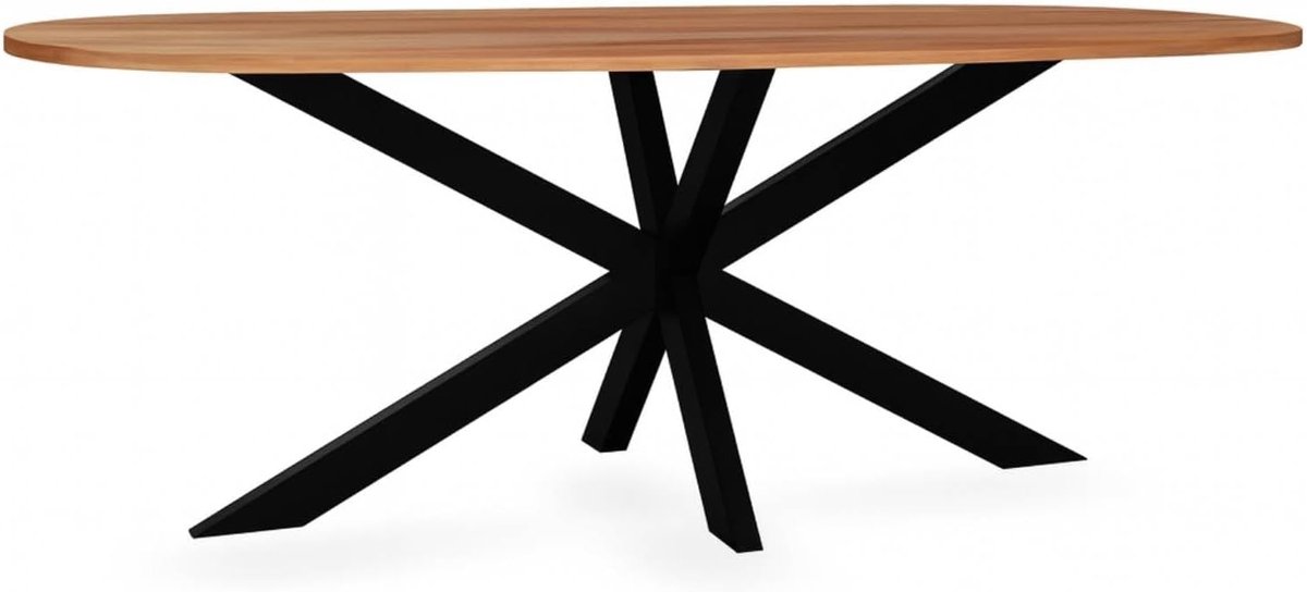 Eettafel Deens ovaal 210cm bruin Hero ovale eetkamer tafel