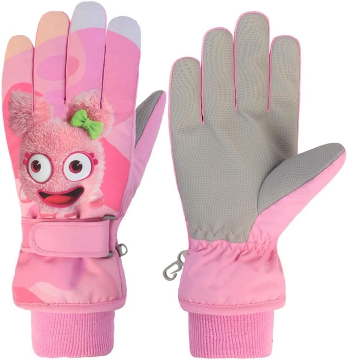Handschoenen winter koud weer fleece gevoerd thermisch warm PU palm sneeuw skiën fietsen handschoen voor leeftijd 1-13 jongens meisjes jongen peuter meisje kinderen skiën
