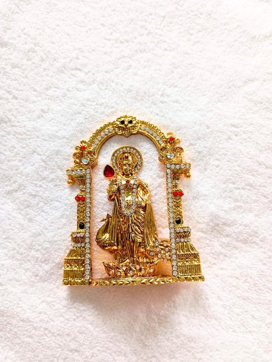 Lord Murugan idool met pauw en vel-ontwerp, handgeschilderd, booggoud, 11,5 cm, spiritueel pronkstuk voor Pooja kamer
