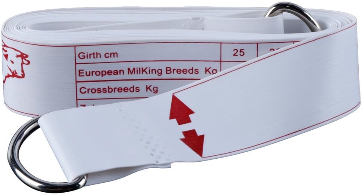 Dailygoods- Meetlint voor borstomvang en gewicht - PVC - 2,2 meter - 2,5 cm breed - rode markeringen - gebruiksvriendelijk ontwerp - Dierenmeetlint