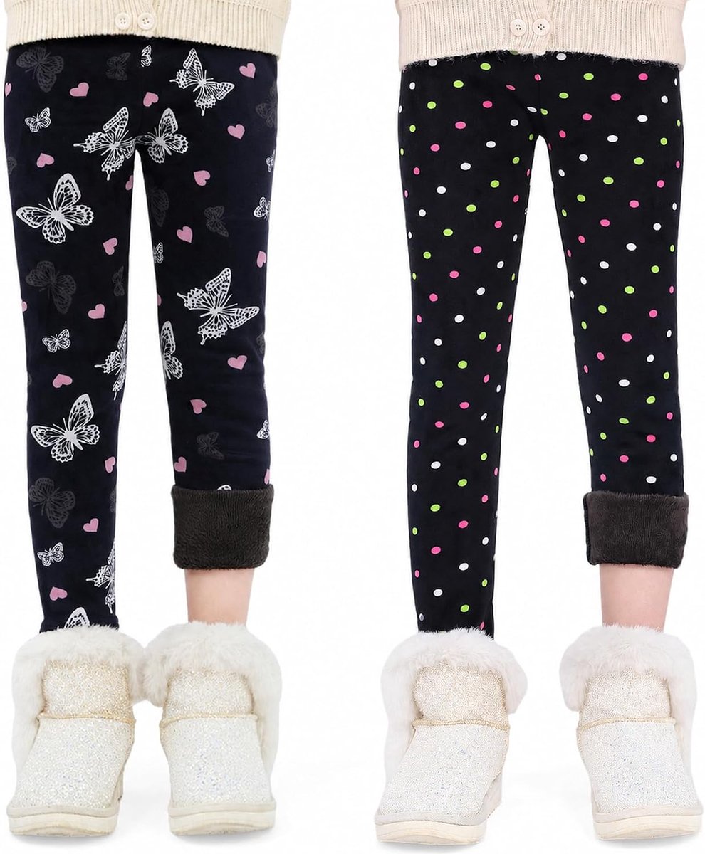 Leggings Meisjes 2-pack Gevoerde Thermische, Maat 104-158
