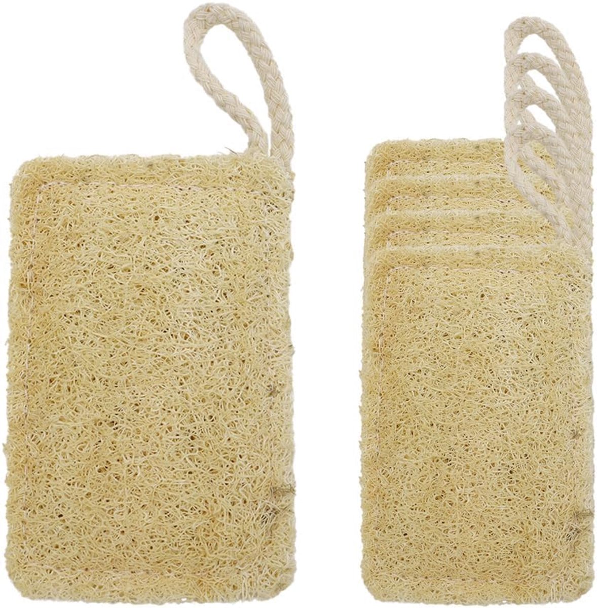 Dailygoods- Vaatspons Set van 5 - Duurzaam - Biologisch Afbreekbaar - Plasticvrij - Natuurlijke Luffaspons - Ophangkoord voor Hygiëne - Afwaspons