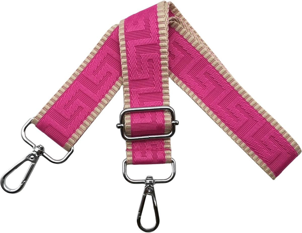 Schouderriem voor tas, tasriemen om te wisselen, verstelbare tasriem, breed, 3,8 cm, met zilveren karabijnhaak, tasband, schouderriem, draagriem voor handtassen dames, kleurrijk, K