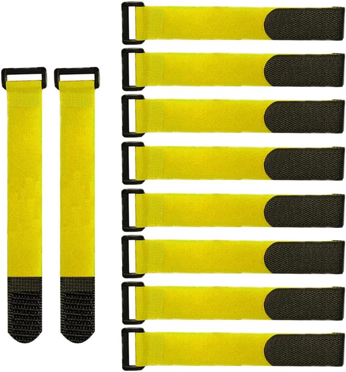 Dailygoods - Nylon Kabelbinders - Herbruikbare Kabelriemen - Multifunctionele Cinchriemen - Geel - Verstelbare Kabelbinders - Ideaal voor Organisatie.