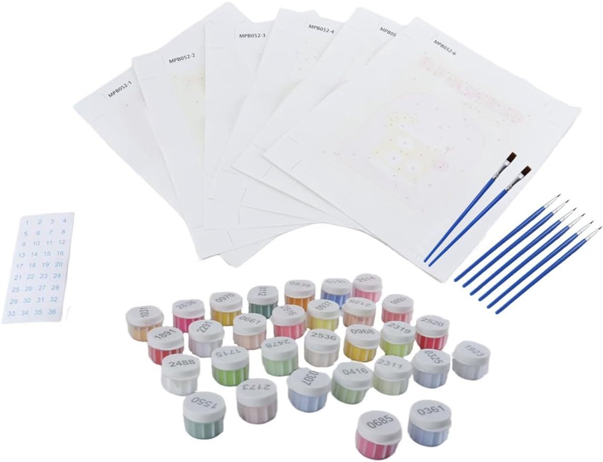 Dailygoods- Verf op Nummer Kit - 6-delige Set - DIY Acrylverf - Geschikt voor Beginners - Schilderkunst Kit - Afmetingen 15 x 20 cm - Schilderkit