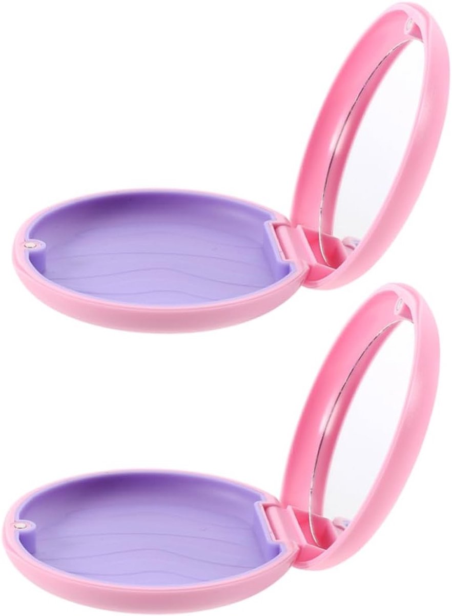 2 Stuks Retainer Storage Box With Mirror Silicone Case For Braces Secure Portable Denture Holder For Travel And Household Use