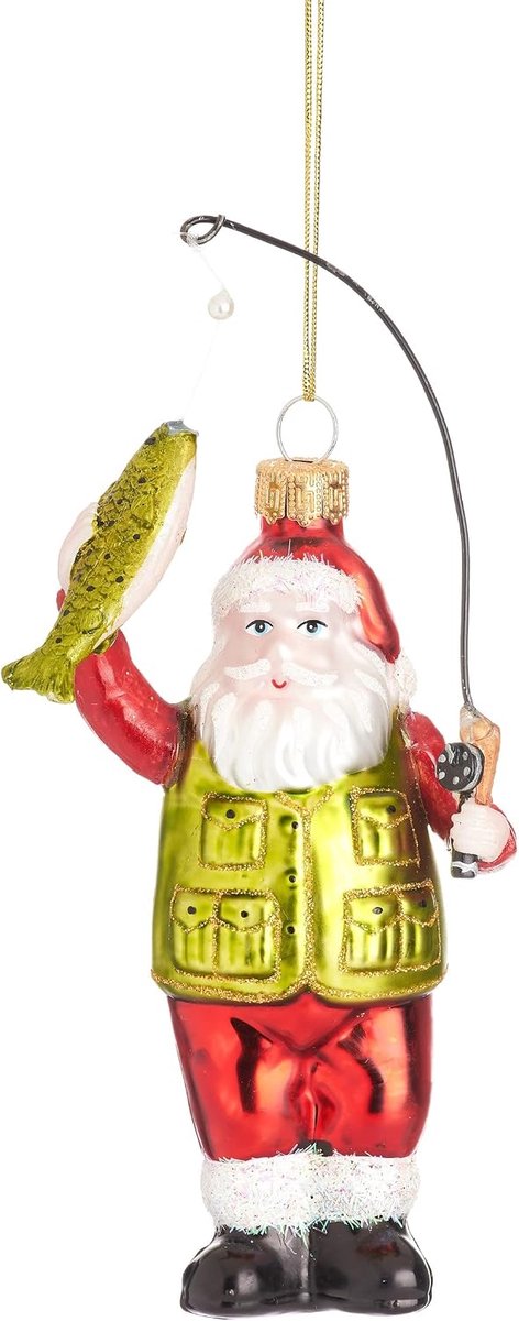 & Belle Santa Vissen Gevormde Bauble
