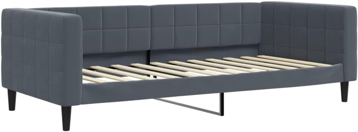2-in-1 slaapbank, fluweel, donkergrijs, 90 x 200 cm