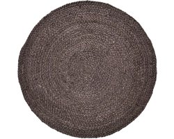 Boho decoratief jute tapijt Abrila rond 100 cm bruin