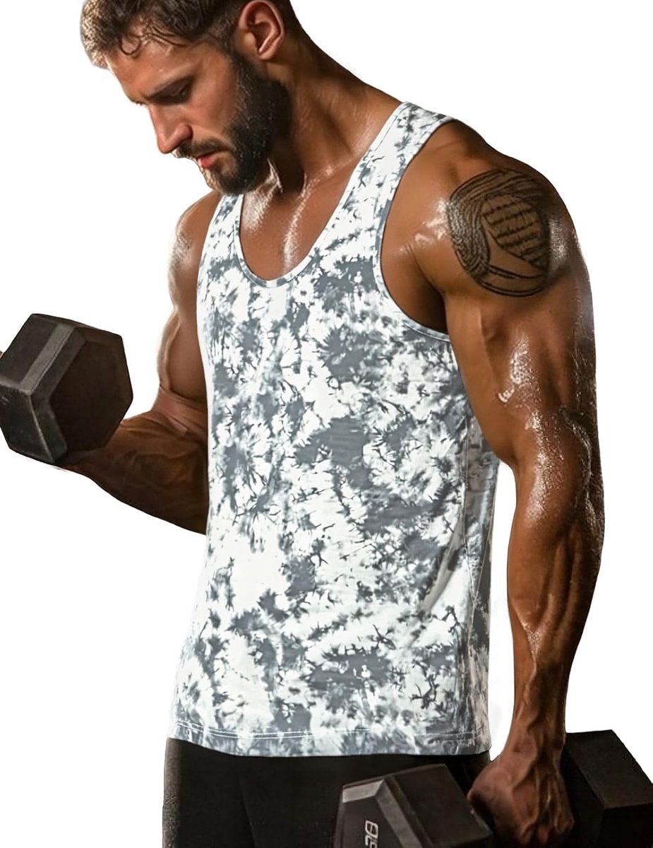 Cmdr Tanktop voor heren, mouwloos spiershirt voor gym en fitness