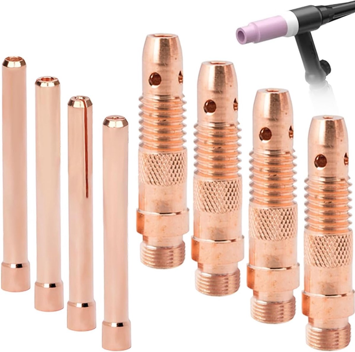 (1,0 1,6 2,4 3,2 mm) & Spantangbehuizing (1,0 1,6 2,4 3,2 mm) voor TIG Laspistool 10N-serie Accessoiresset Geschikt voor DB PTA SR WP-17 18 26 Gaslens Verbruiksartikelen