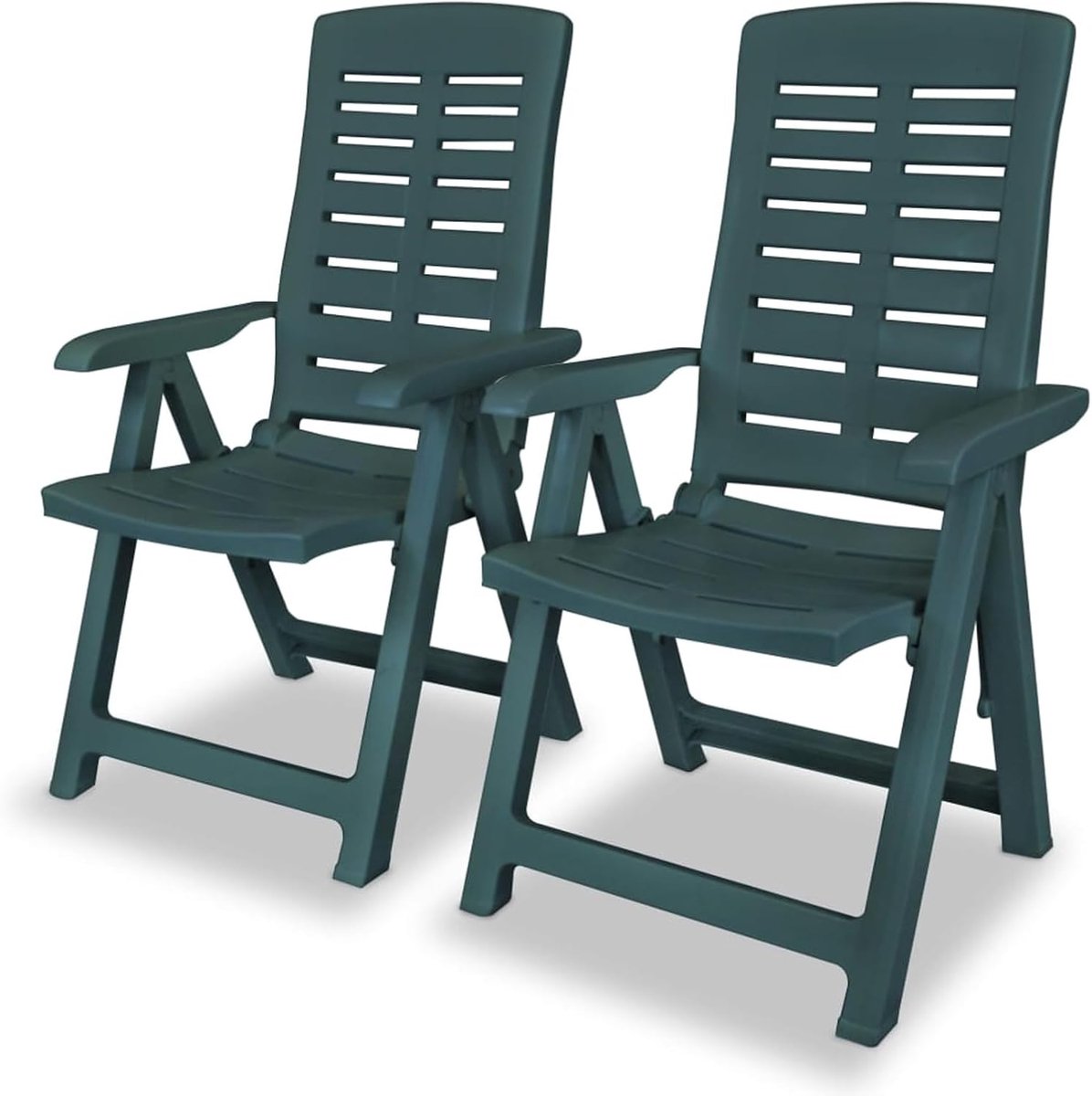 Verstelbare klapstoel, klapstoel, campingstoel, hoge rugleuning, ligstoel, tuinstoelen, tuinmeubelen, kunststof, groen
