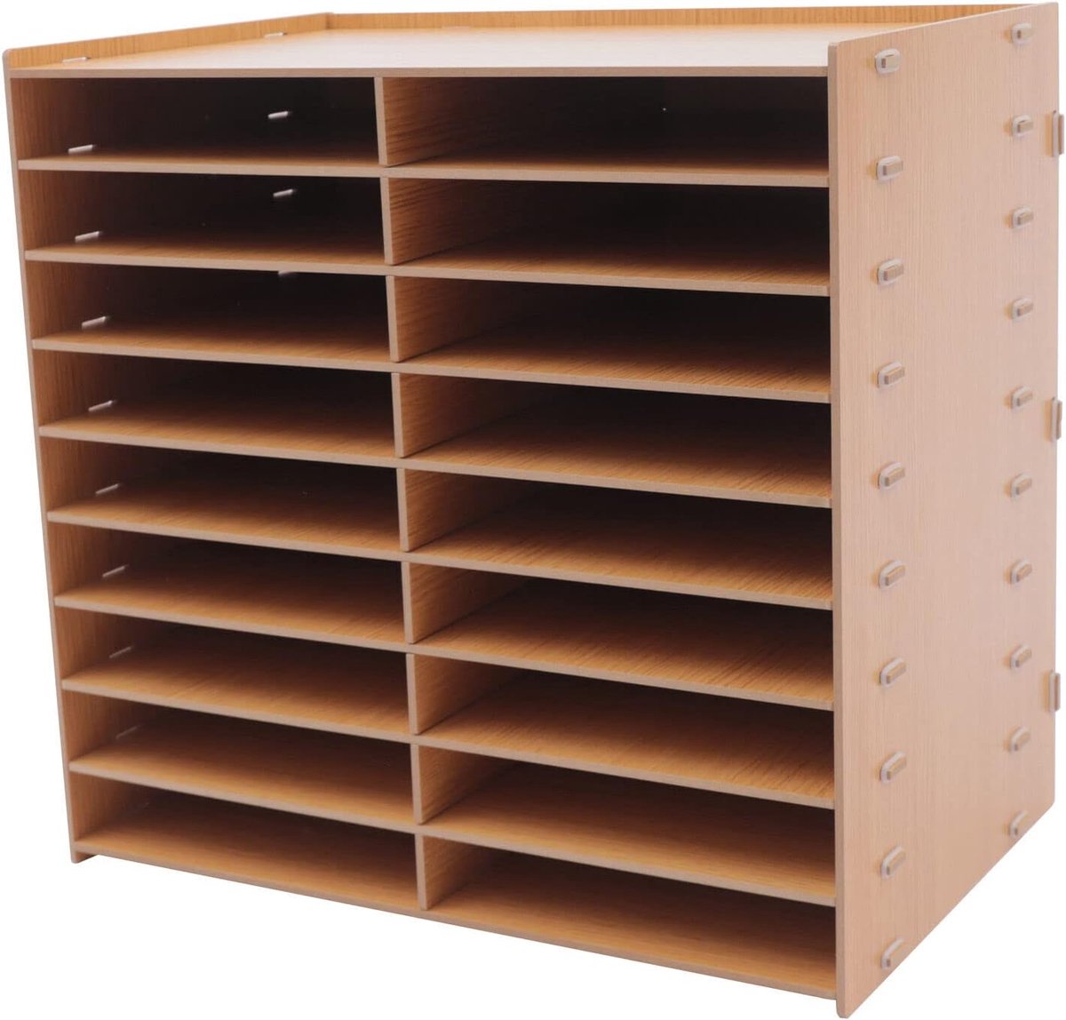 Hout, opbergvak, organizer, kantoor, bureau, brievenbak, papierlade voor A4-papier, ordner, opbergsysteem, organizer