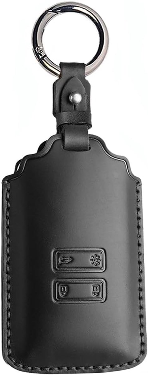 Echt lederen autosleutelhoesje compatibel met Renault Clio Megane Koleos Kadjar Kangoo Twingo Talisman Captur Espace Dacia Duster 4-knops autosleutel beschermhoes