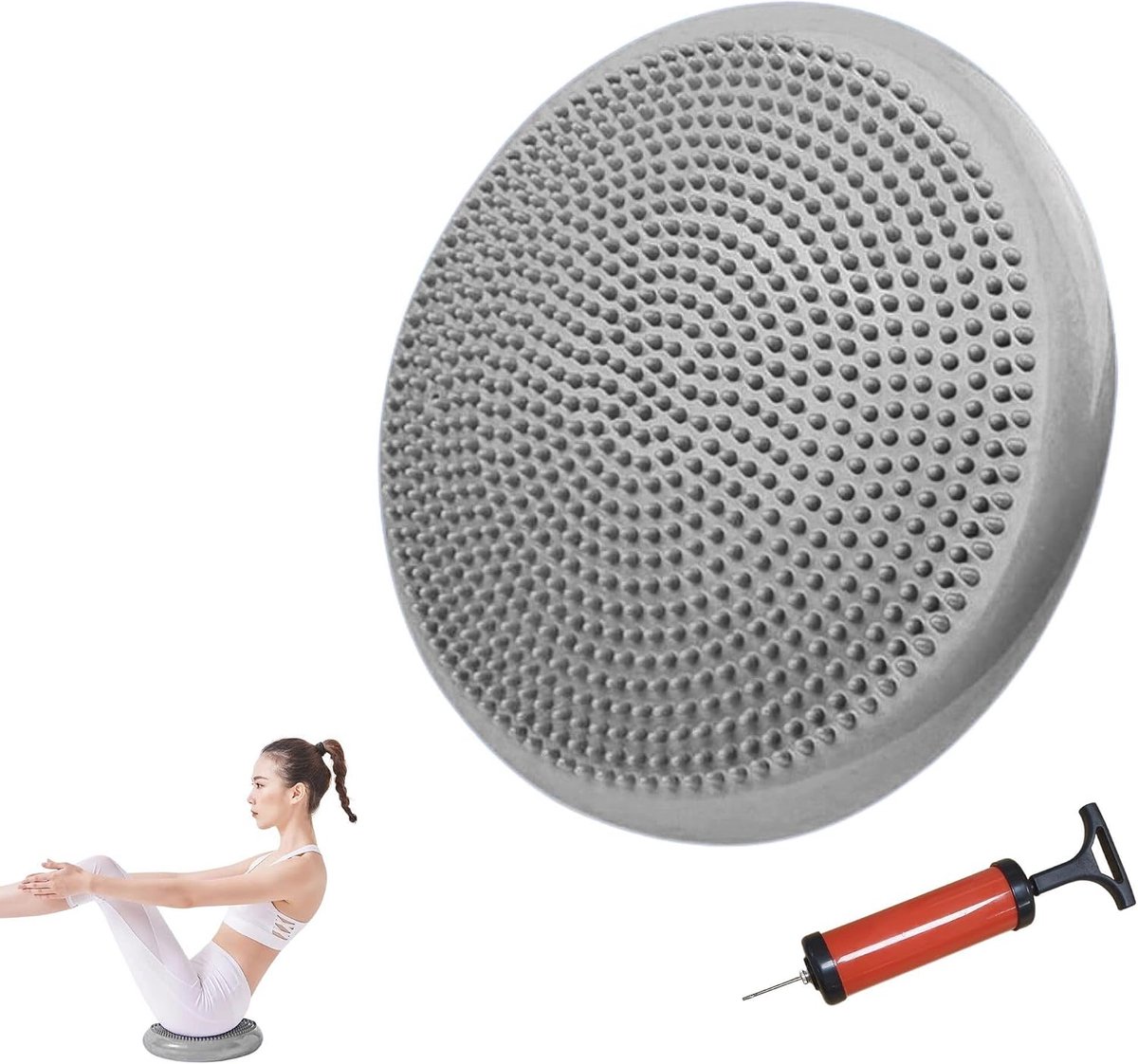 Balanskussen. Yoga, Pilates, Antislip Luchtfitnessschijf. Opblaasbaar Kussen om de Houding te Verbeteren. Schijf om Stabiliteit te Trainen.