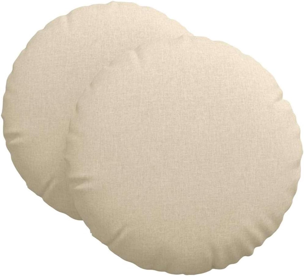 Zitkussens, set van 2, crème, Ø 80 x 29 cm, zachte vezelvulling, machinewasbare hoezen met ritssluiting, elegant design voor woonkamer, eetkamer en slaapkamer