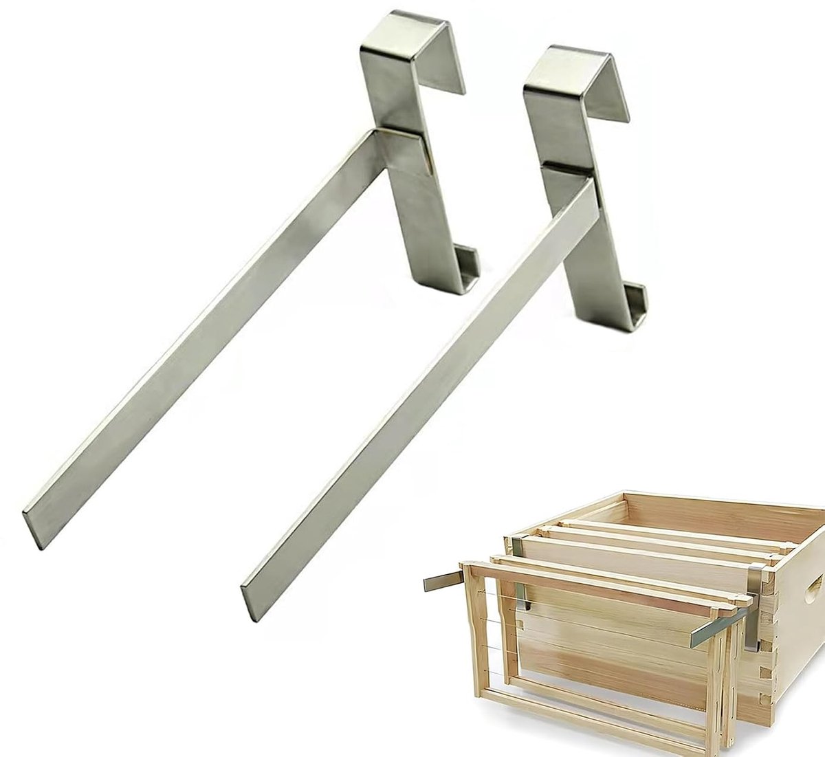 2 stuks, bijenkorf, perchframe-houder, ruimtebesparende zijmontage, imkeruitrusting, Bee Box Frame Holder Tool