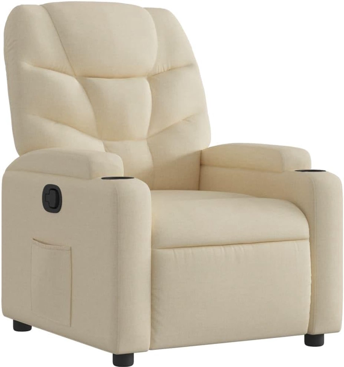 Leesstoel, comfortabele relaxstoel, crèmekleurige stof, voor woonkamer, slaapkamer, kantoor