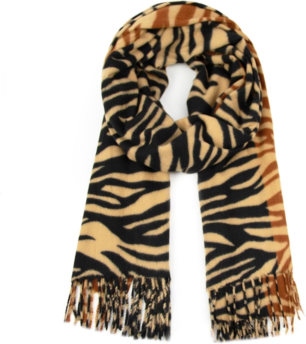 Damessjaal XXL behaaglijk warm luipaardpatroon poncho sjaal oversized dekensjaal