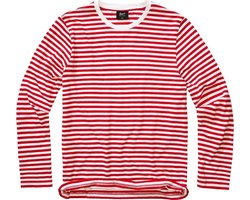 Brandit - Jersey Stripe Longsleeve shirt - 3XL - Rood/Wit